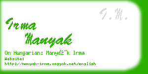 irma manyak business card